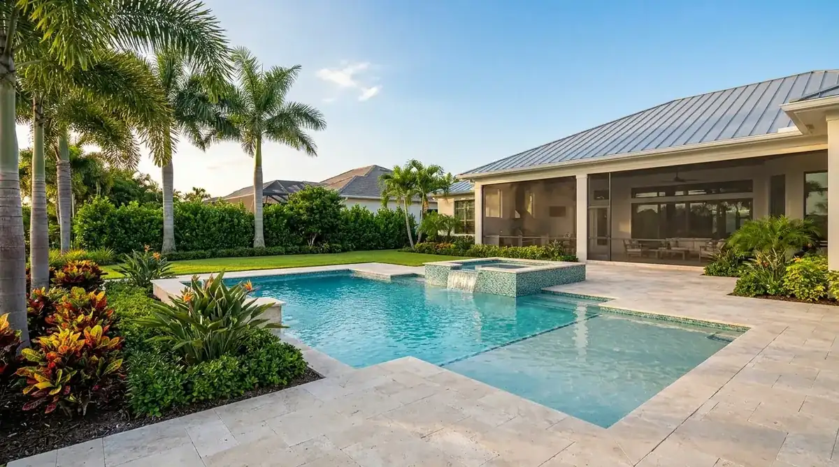 Custom inground pool built by pool builders in Naples, FL
